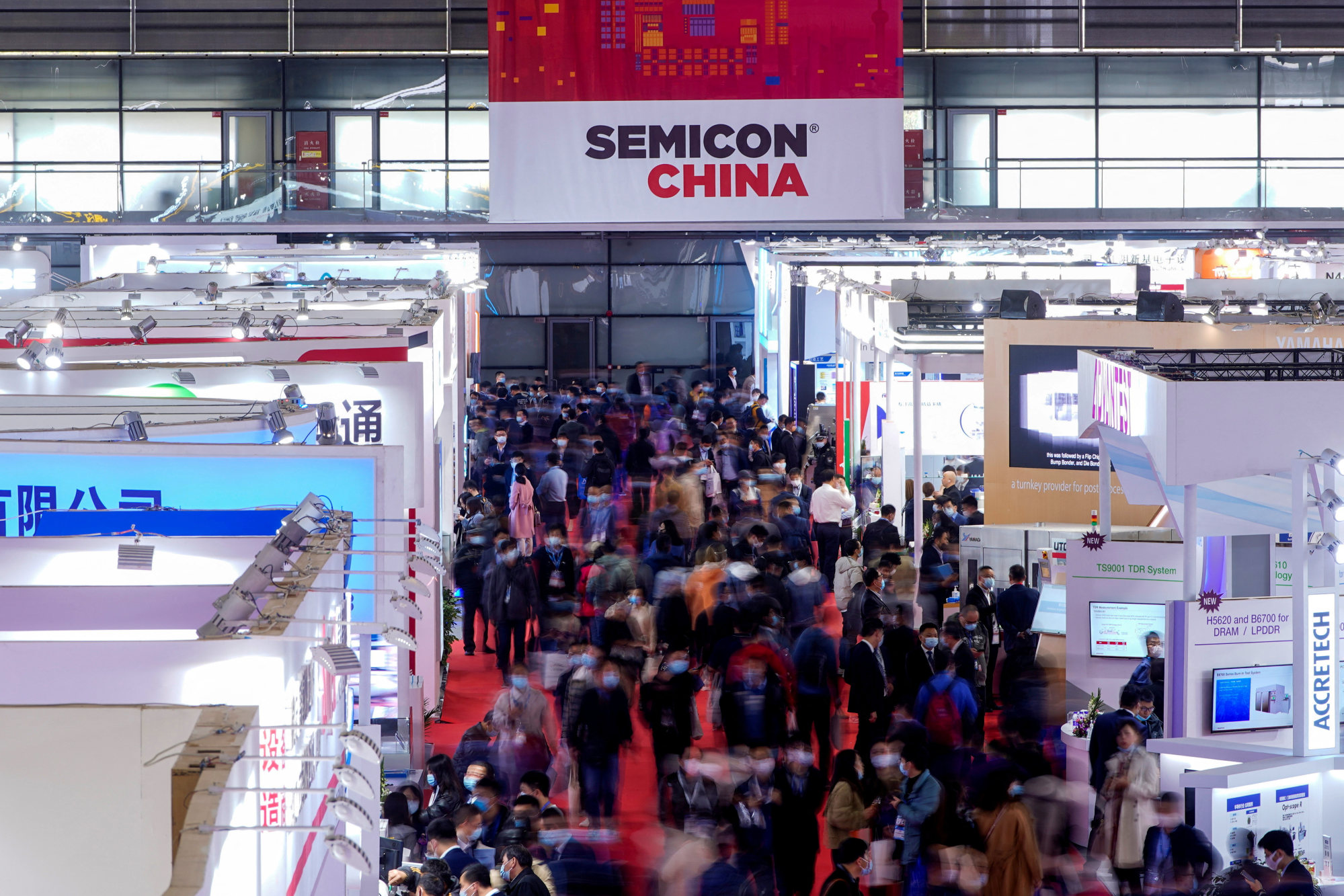 People visit Semicon China, a trade fair for semiconductor technology, in Shanghai in March 2021. Photo: Reuters