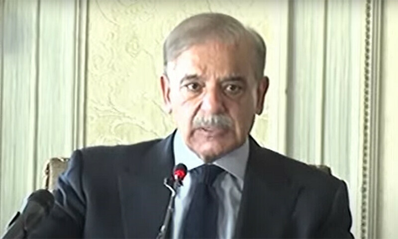 Prime Minister Shehbaz Sharif addresses a the federal cabinet on Wednesday. — DawnNewsTV 