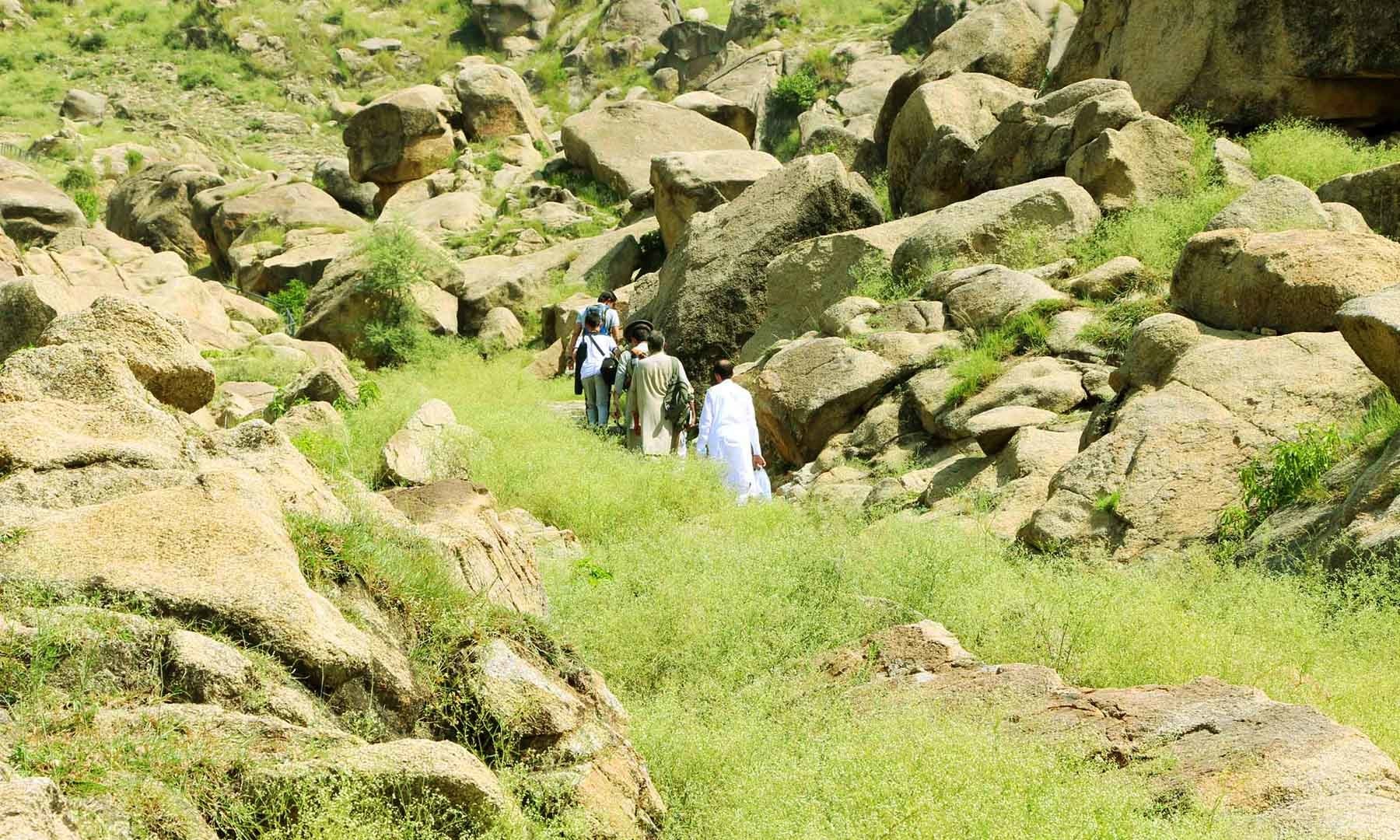 Tourists are climbing the hill to see the relics of Rani Gut; Amjad Ali Sahab