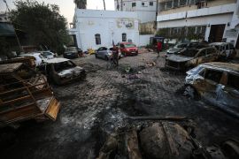 Al-Ahli Hospital in Gaza was the site of a deadly explosion on October 17 [File: Abed Khaled/AP]