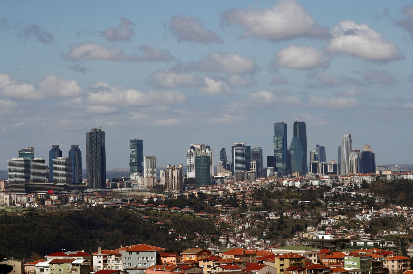 Skyscrapers are seen in the business and financial district of Levent, which comprises of leading banks' and companies' headquarters, in Istanbul, Turkey, March 29, 2019. (Reuters Photo)