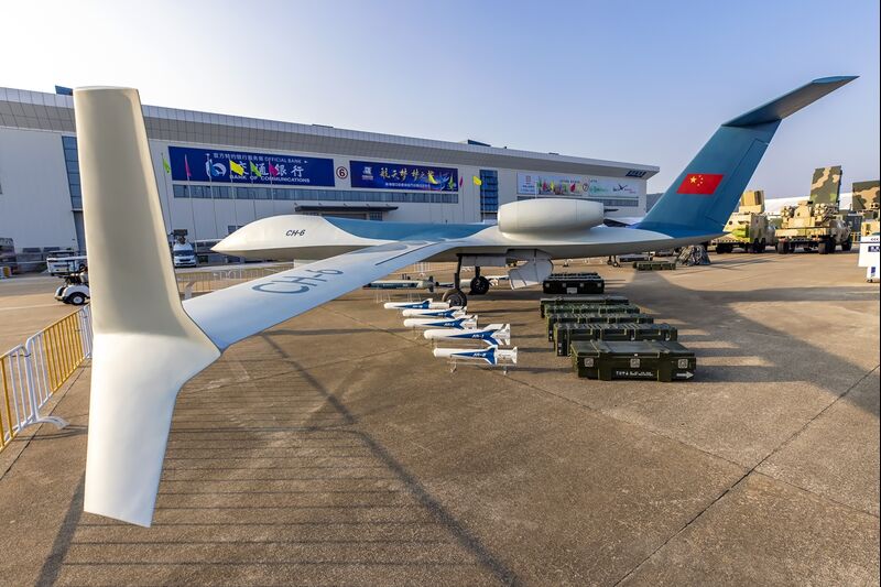 The CH-6 unmanned aerial vehicle at the airshow in Zhuhai.