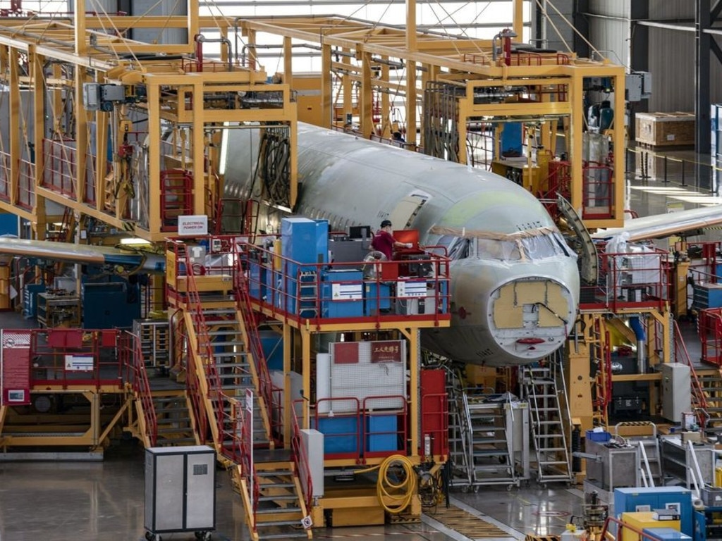 An Airbus manufacturing plant for passenger jets in Tianjin, China. Picture: Qilai Shen/Bloomberg