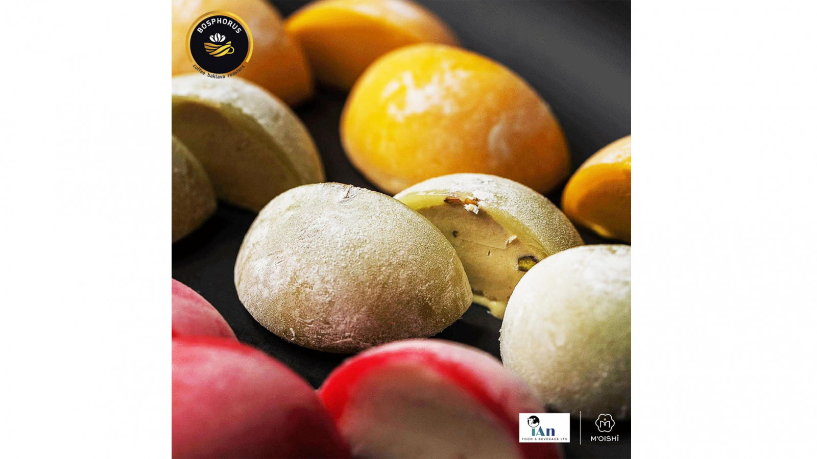 Mochi ice cream comes in a variety of flavours including Mango.