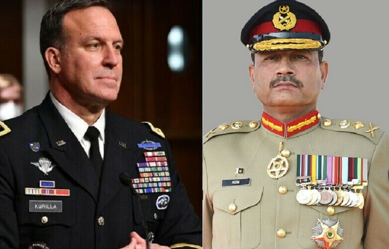 <p>US Central Command (Centcom) Commander Michael E. Kurilla and Chief of Army Staff Gen Syed Asim Munir — Photo: AFP/Twitter</p>