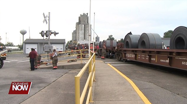 Train crew members were able to evacuate unharmed