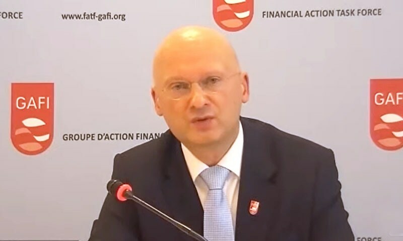 This photo shows FATF President Dr Marcus Pleyer. — Screengrab: FATF