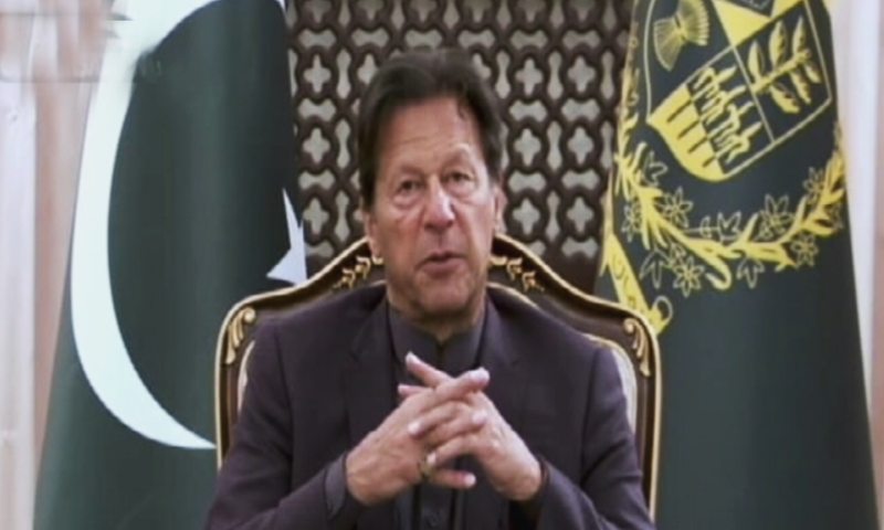 Prime Minister Imran Khan in a conversation with a group of digital media publishers on Sunday. — DawnNewsTV