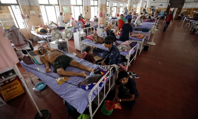 Patients suffering from mucormycosis, also known as black fungus, are seen inside a hospital ward in Ahmedabad, India, June 25. — Reuters