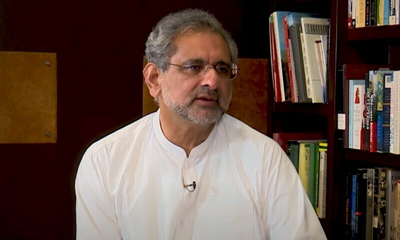 <p>Former prime minister Shahid Khaqan Abbasi. — Screengrab</p>