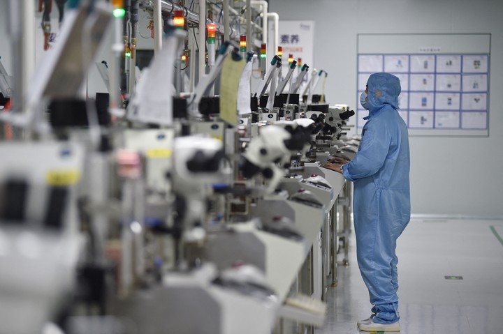 A semiconductor chip factory in Suqian, China in a file image.  Photo: AFP