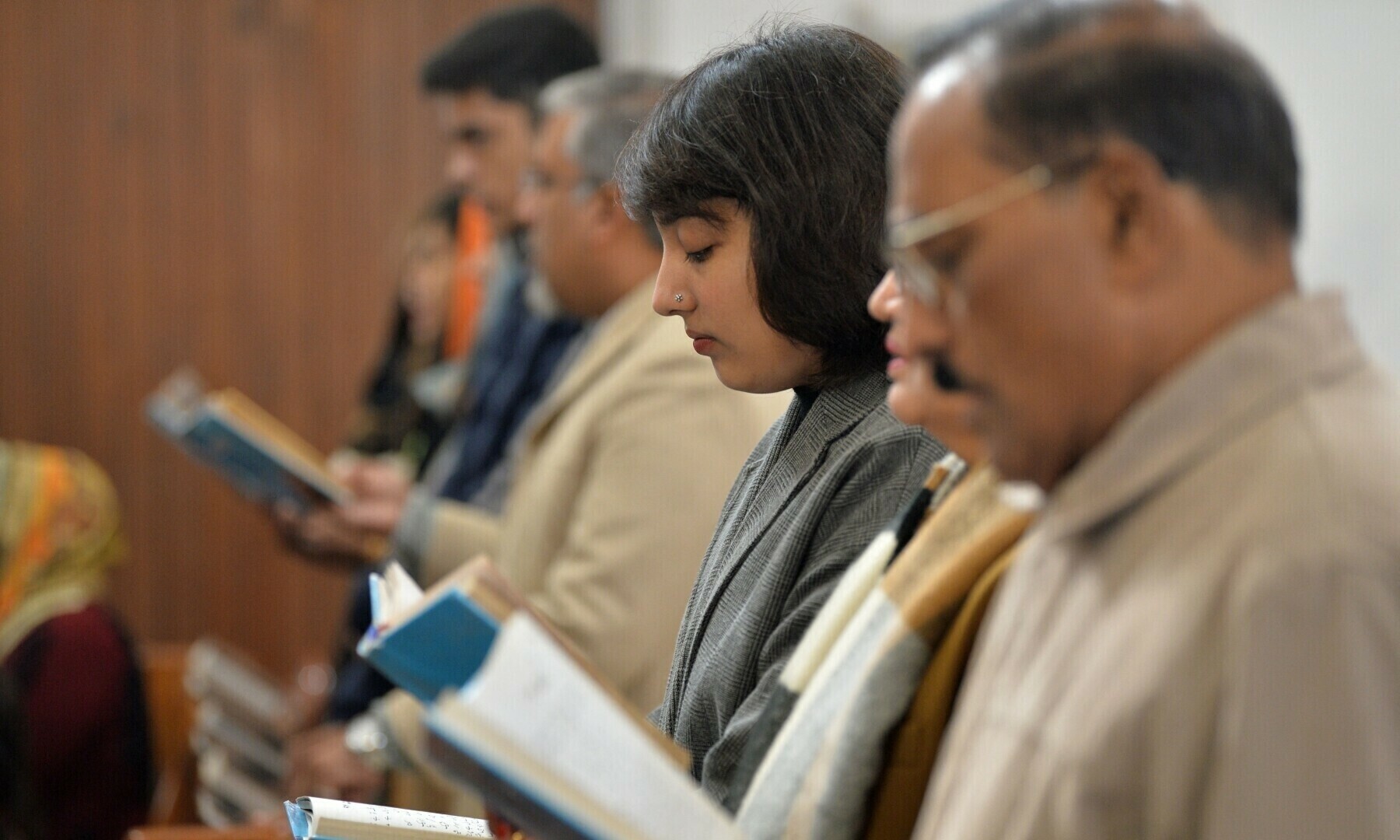 Christian devotees take part in a Christmas prayer at the Christ Church in Rawalpindi on December 25, 2022. — AFP