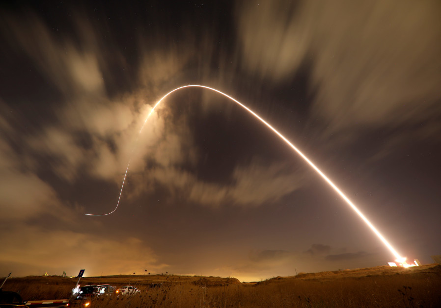 THE IRON Dome fires an interceptor missile as rockets are launched from Gaza, near Sderot in August 2018. (Photo Credit: AMIR COHEN/REUTERS)