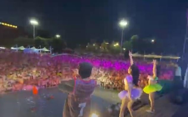 Despite being the city being the epicentre of the world pandemic, life for its residents has since returned to normal. Pictured: People in Wuhan enjoy a huge party in August last year