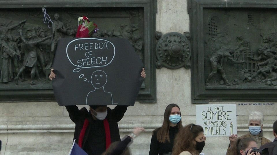 Rallies in Paris, Toulouse, Lyon and other French cities in support of Samuel Paty