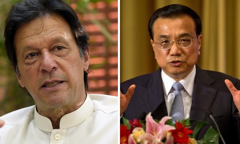 This combo photo shows Prime Minister Imran Khan (left) and his Chinese counterpart Li Keqiang. — Photos AP/Reuters