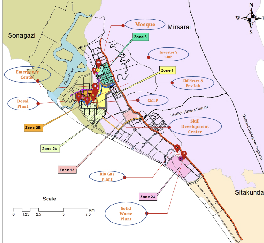 The Bangladesh Economic Zone Authority’s image of the BSMSN’s layout