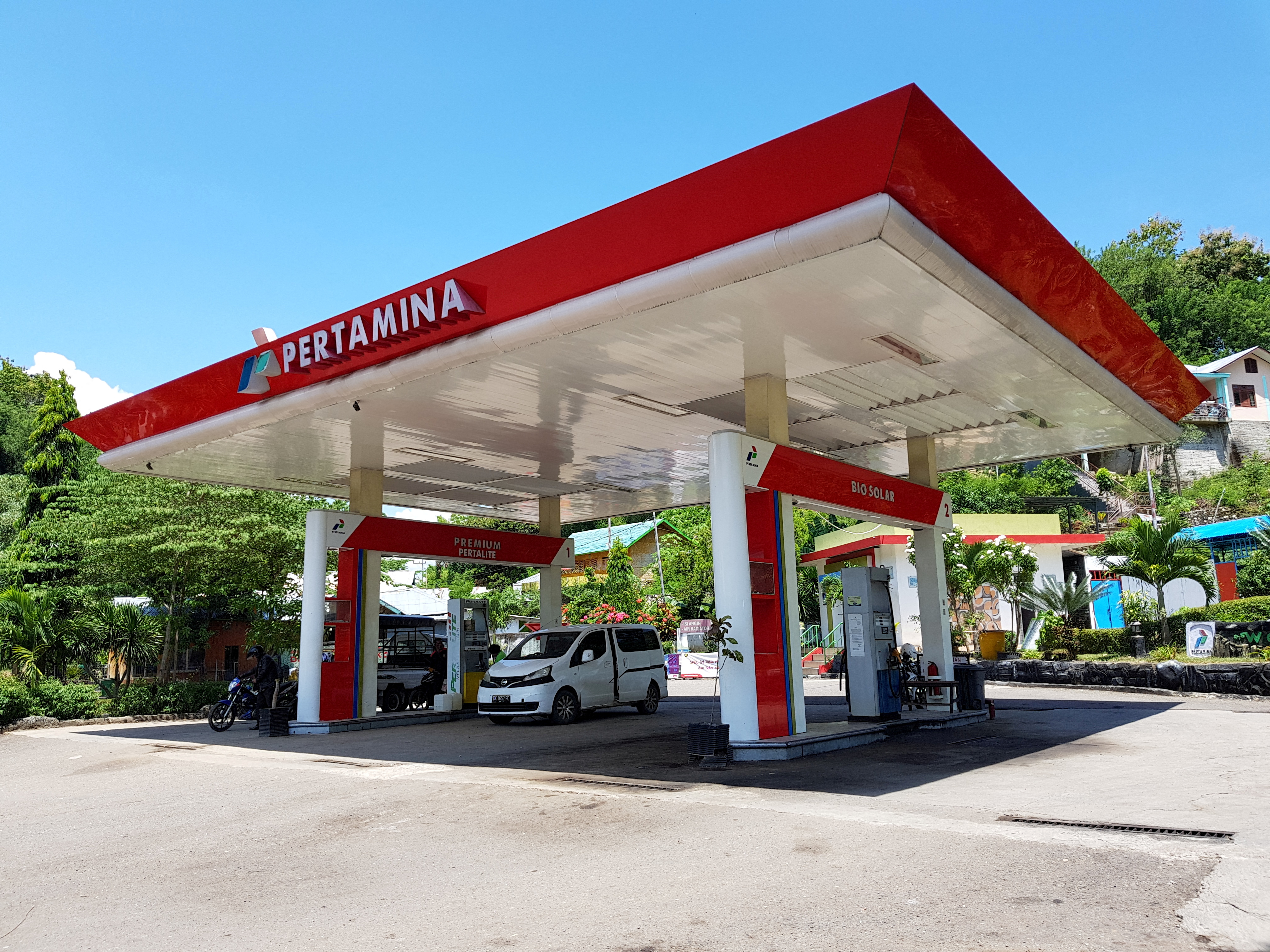 A Pertamina fuel station in Labuan Bajo on Flores Island