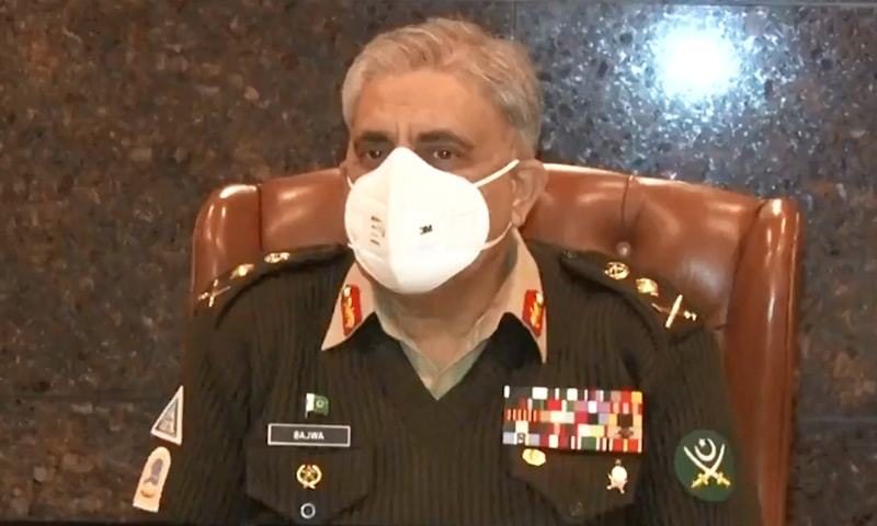 Chief of Army Staff Gen Qamar Javed Bajwa chaired the 238th Corps Commanders' Conference at the General Headquarters in Rawalpindi on Tuesday. — ISPR screengrab