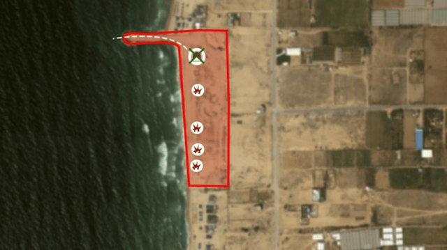 The locations of Israel’s airstrikes on a Hamas naval commando base and tunnel in 2018