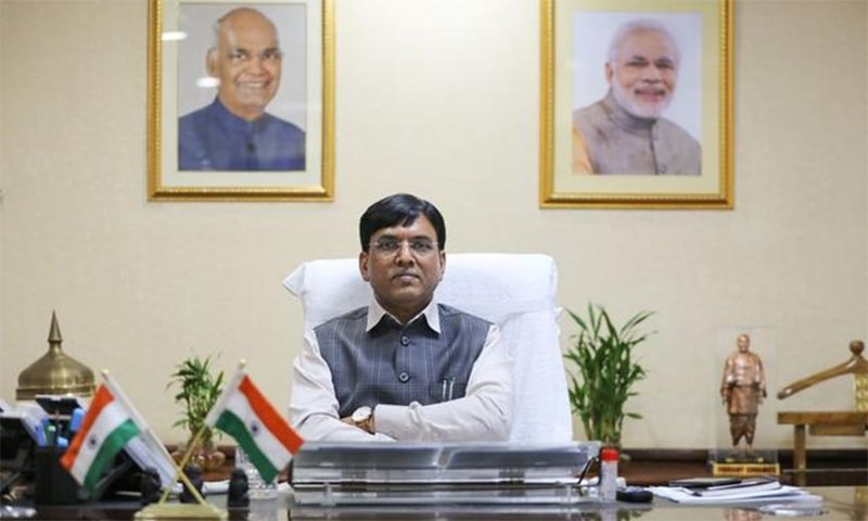 Indian Shipping Minister Mansukh Mandaviya poses for a picture after his interview with Reuters, at his office, in New Delhi, India, March 4, 2021. — Reuters