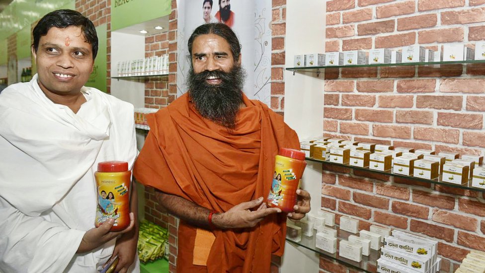 Acharya Balkrishna and Baba Ramdev advertise Patanjali Ayurved