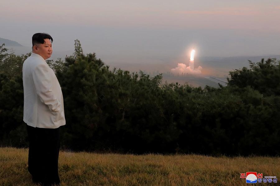 North Korea's leader Kim Jong Un oversees a missile launch at an undisclosed location in North Korea, in this undated photo released on October 10, 2022 by North Korea's Korean Central News Agency (KCNA). KCNA via REUTERS