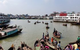 View of the Buriganga river in Dhaka, Bangladesh