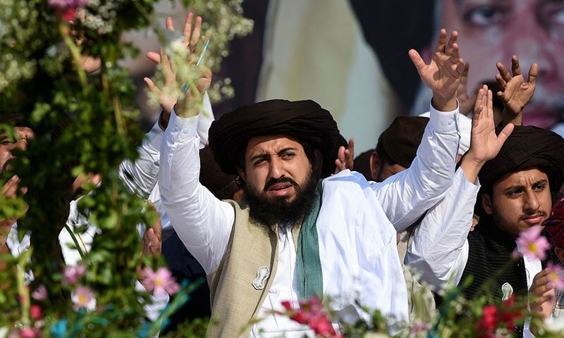 Tehreek-i-Labbaik Pakistan (TLP) chief Saad Rizvi waves to supporters during his father Khadim Hussain Rizvi's death anniversary in Lahore on November 21. — AFP/File's death anniversary in Lahore on November 21. — AFP/File