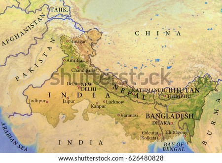 geographic-map-india-nepal-bhutan-450w-626480828.jpg