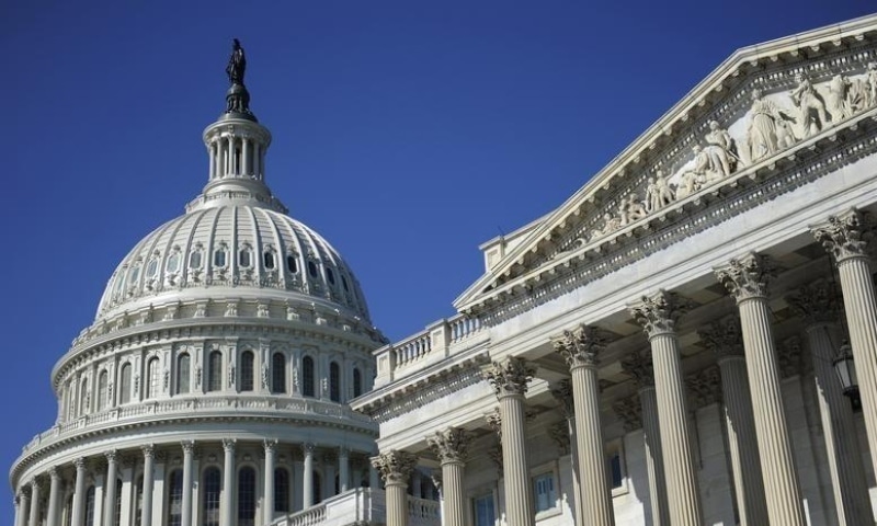 This photo shows the US Capitol dome and US Senate (R) in Washington on August 2. — Reuters