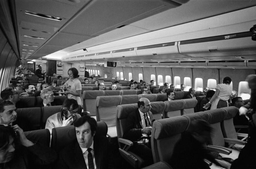 The 361 passenger Boeing 747 arrives at Heathrow Airport. The first Boeing 747 Jumbo jet to fly to Britain has arrived safely from New York on Jan. 12, 1970.