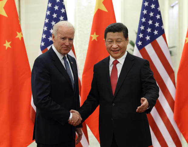 Then-Vice President Joe Biden meets with Chinese President Xi Jinping in Beijing, Dec. 4, 2013.