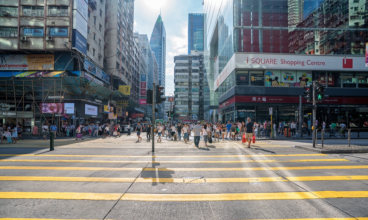 The street view of Hong Kong Photo: VCG 