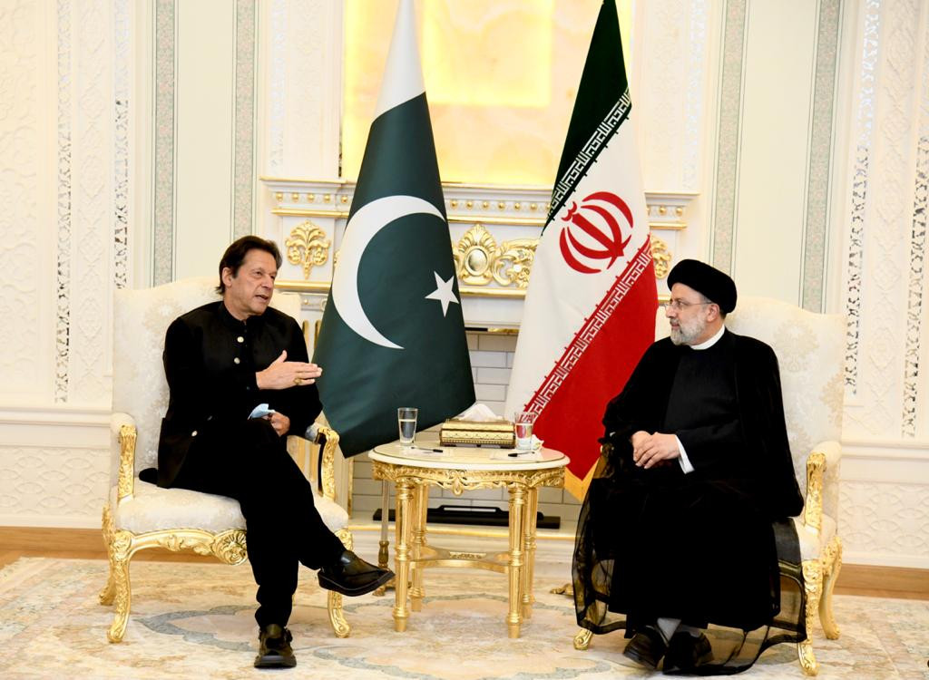 prime minister imran meets with president of iran seyed ebrahim raisi on the sidelines of shanghai cooperation organisation sco summit in dushanbe photo pmo